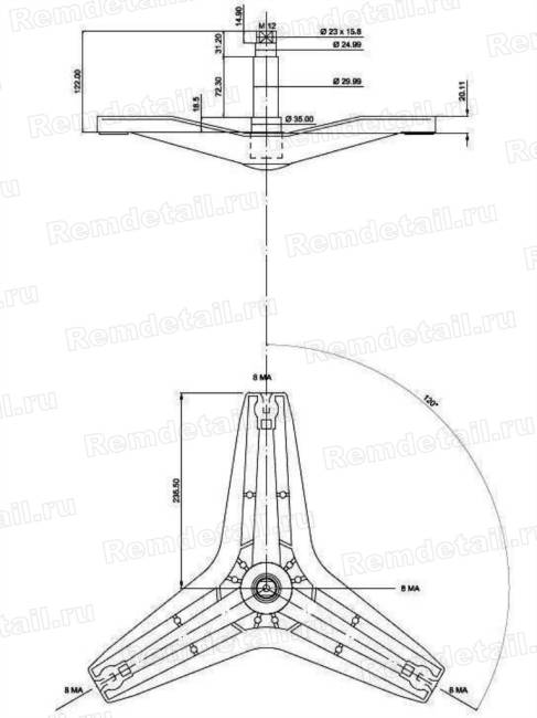 Крестовина для стиральной машины Samsung DC97-05103A Cod749